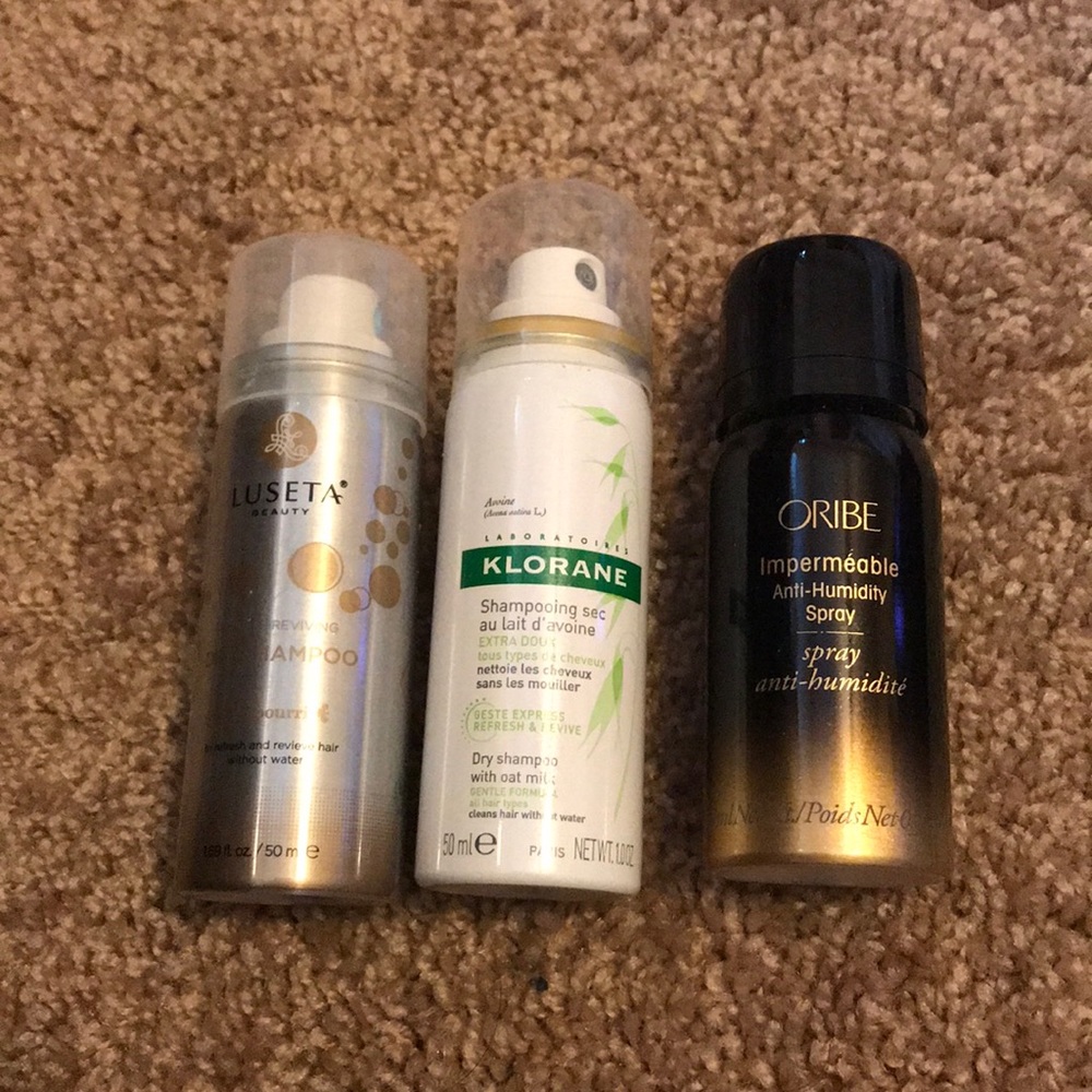 Two dry shampoos and anti-humidity sprays!